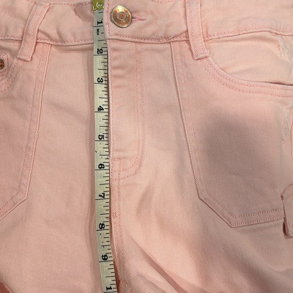 Cargo Carpenter Coastal Fringe Grunge Pink Denim Shorts Sz 10 Y2K Barbie - Picture 9 of 9